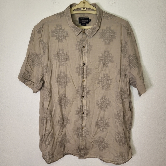 Pendleton Short Sleeve Shoreline Printed Cotton Button Down Shirt size XXLarge - Picture 1 of 6